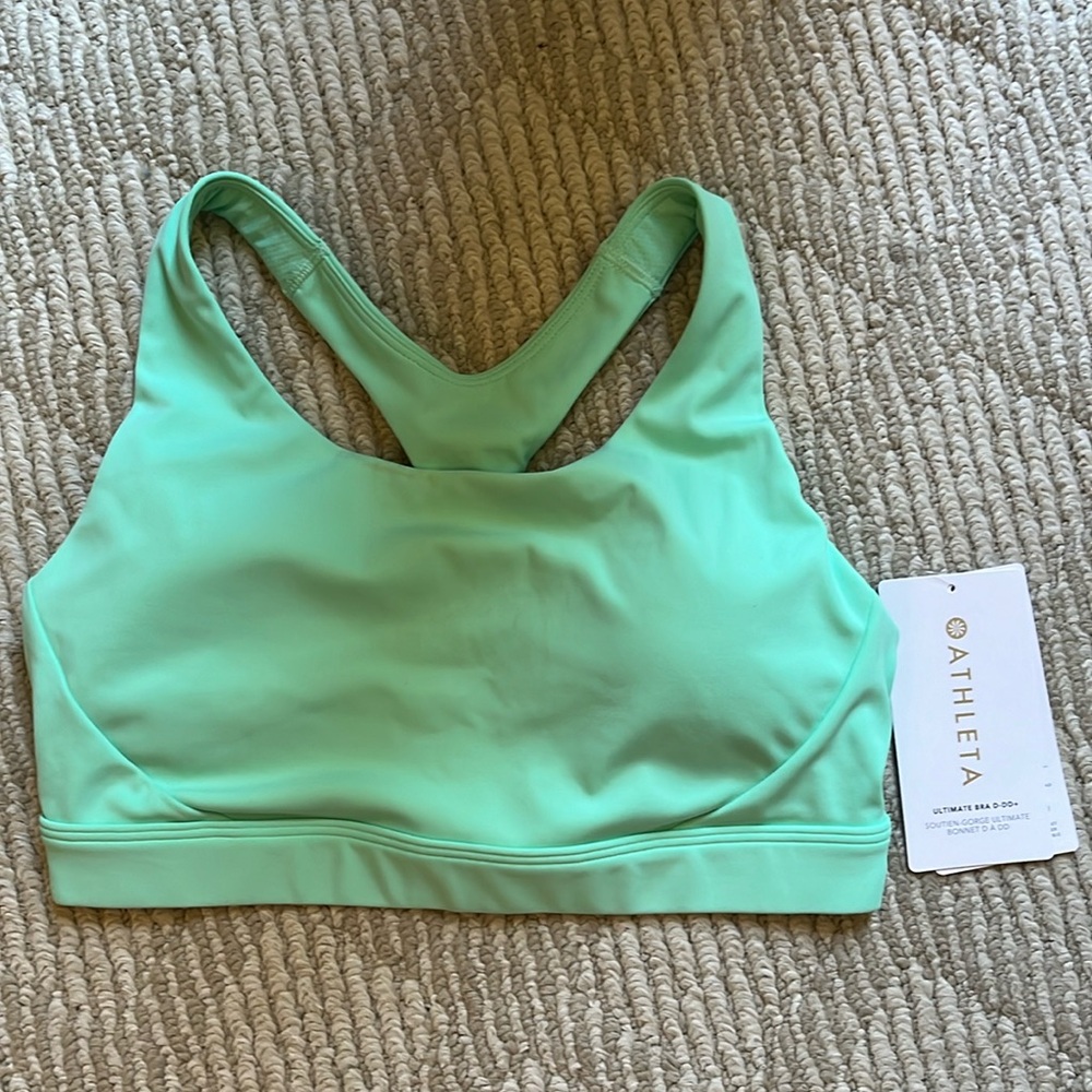 NWT Athleta Ultimate Bra D-DD+, Size Small, sea foam green